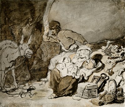 Hvil på flyturen til Egypt av Ferdinand Bol