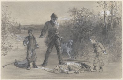 Jegeren Teun ved liket av Zijtje av Ferdinand Carl Sierich