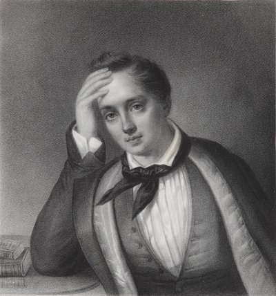 Portrett av poeten Yevgeny Abramovich Baratynsky 1800-1844, 1830-tallet av Ferdinand Chevalier
