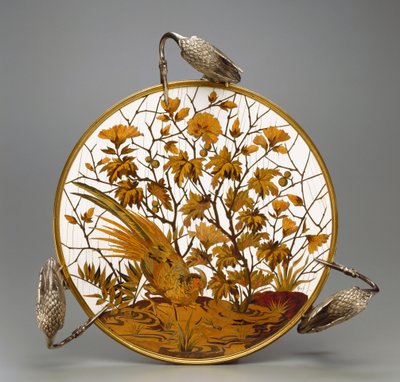 Coupe, ca. 1878 (forsølvet messing, intarsia av elfenben, kobberlegering og tre) av Ferdinand Duvinage