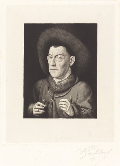 Mannen med det rosa av Ferdinand Gaillard after Jan van Eyck