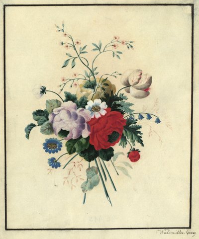Roser, tulipaner, prestekrager av Ferdinand Georg Waldmüller