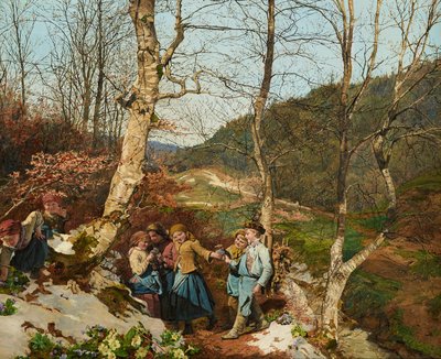 Tidlig vår i Wienerskogen av Ferdinand Georg Waldmuller