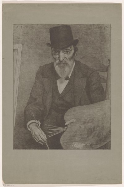 Portrett av Hendrik Valkenburg Kjente samtidige skissert til liv (original serietittel) av Ferdinand Hart Nibbrig (signed by artist)