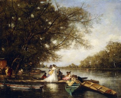 Båtfest på Themsen, av Ferdinand Heilbuth