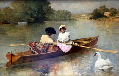 'Båtliv på Seinen', 1875-1876 av Ferdinand Heilbuth