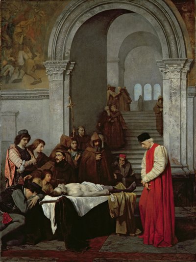 Maleren Luca Signorelli står ved liket av rivalens døde sønn, 1859 av Ferdinand Heilbuth
