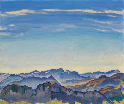 Waadland-alpene fra Rochers de Naye. 1917 av Ferdinand Hodler