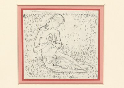 Studie für Die Erwachende (Der Tag) av Ferdinand Hodler