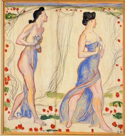 Studie for "Die Cempfindung I", c.1901-02 av Ferdinand Hodler