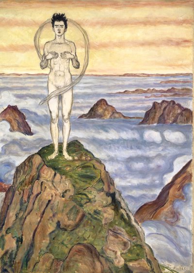 View Into Infinity, 1903 (olje og blyant på papir på lerret) av Ferdinand Hodler