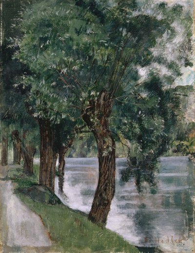 Piletrær ved Rhone, ca. 1885 av Ferdinand Hodler