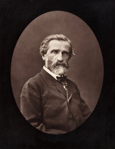 Giuseppe Verdi italiensk komponist, 1813-1901, ca. 1872. av Ferdinand J. Mulnier
