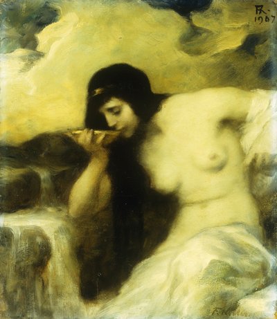 En nymfe som drikker ved en vår, 1907 av Ferdinand Keller
