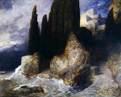 Italiensk landskap (olje på lerret) av Ferdinand Keller