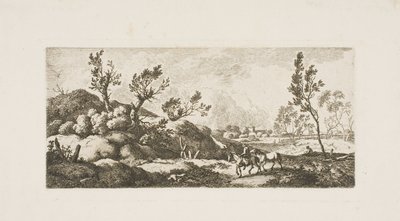 Landskap - Gutt med hest av Ferdinand Kobell