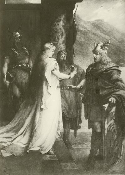 Gotterdammerung, akt I (gravyr) av Ferdinand Leeke
