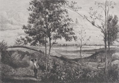 Landskap etter Corot, 1873-90. av Ferdinand Lefman
