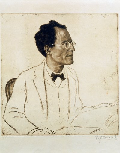 Portrett av den østerrikske komponisten og dirigenten Gustav Mahler (Kalischt av Ferdinand Michl