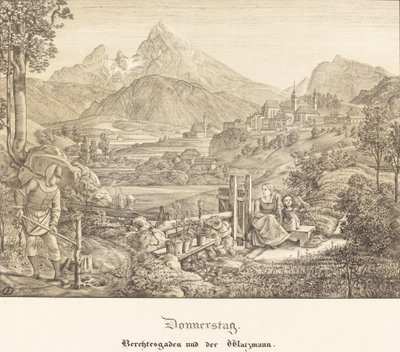 Torsdag - Berchtesgaden og Watzmann-fjellet av Ferdinand Olivier