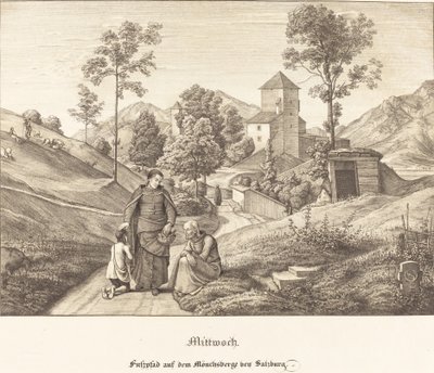 Onsdag - Gangsti på Mönchsberg-bukten Salzburg (onsdag - Gangsti på Mönchsberge nær Salzburg) av Ferdinand Olivier
