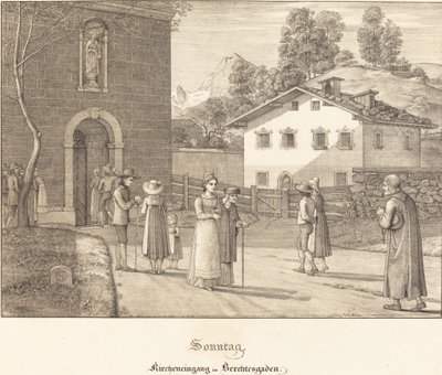 Søndag - Går til kirken nær Berchtesgaden av Ferdinand Olivier