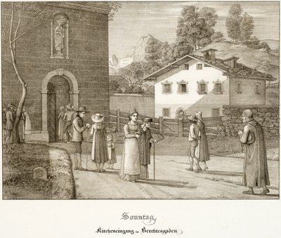 Søndag: Går til kirken i nærheten av Berchtesgaden av Ferdinand Olivier