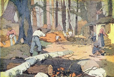 Sabotter-skogmannen, i Imagier de l'enfance, ca. 1900 (gravering) av Ferdinand Raffin