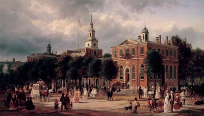 Uavhengighetshallen i Philadelphia av Ferdinand Richardt