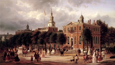 Uavhengighetshallen i Philadelphia av Ferdinand Richardt