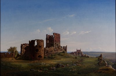 Utsikt over det ruinerte slottet Hammershus av Ferdinand Richardt