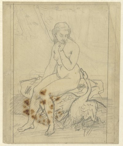 Sittende Leda med svanen av Ferdinand Roybet
