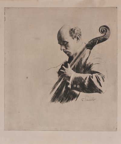 Pablo Casals spiller av Ferdinand Schmutzer