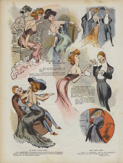 Illustrasjon for Le Rire (farge litho) av Ferdinand Sigismund Bac