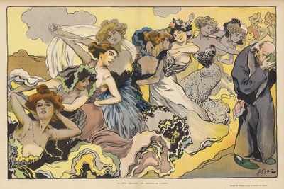 Dyd som forakter kjærlighetens gaver (farge litho) av Ferdinand Sigismund Bac