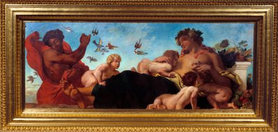 Landbruk En mor som ammer barna sine. Maleri av Eugene Delacroix (1798-1863) av Ferdinand Victor Eugene Delacroix