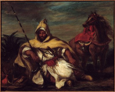 En araber. Maleri av Eugene Delacroix (1798-1863) av Ferdinand Victor Eugene Delacroix