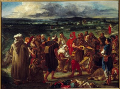 Arabiske narrer. Maleri av Eugene Delacroix (1798-1863) av Ferdinand Victor Eugene Delacroix