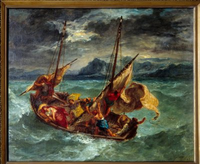 Kristus ved Generaseth-sjøen (Genesareth). Maleri av Eugene Delacroix (1798-1863) av Ferdinand Victor Eugene Delacroix