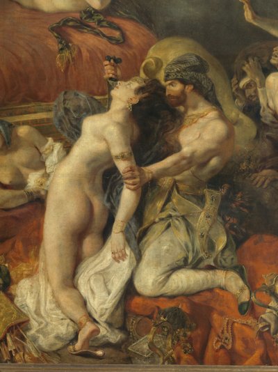 Detalj: Sardanapales død av Ferdinand Victor Eugene Delacroix