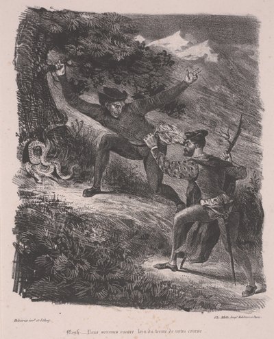 Faust og Mephistopheles i Harz-fjellene av Ferdinand Victor Eugene Delacroix
