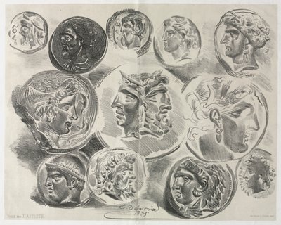 Ark med tolv antikke medaljer, 1825. av Ferdinand Victor Eugene Delacroix