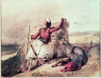 Grekere under beleiring av Ferdinand Victor Eugene Delacroix