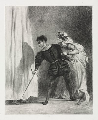 Hamlet: Mordet på Polonius, 1834. av Ferdinand Victor Eugene Delacroix