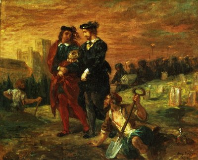 Hamlet og Horatio på kirkegården, fra akt V av Hamlet av William Shakespeare, 1859 av Ferdinand Victor Eugene Delacroix