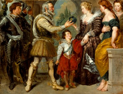 Henri IV overdrar regenten til Marie deMedici (etter Rubens), ca. 1830-4 av Ferdinand Victor Eugene Delacroix