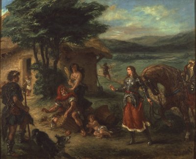 Herminie et les bergers - Erminia and the Shepherds, av Delacroix, Eugene av Ferdinand Victor Eugene Delacroix