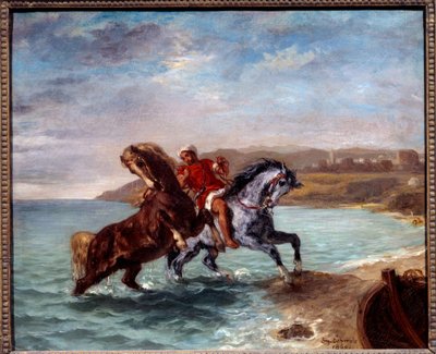 Hester som kommer opp av havet. Maleri av Eugene Delacroix (1798-1863) av Ferdinand Victor Eugene Delacroix