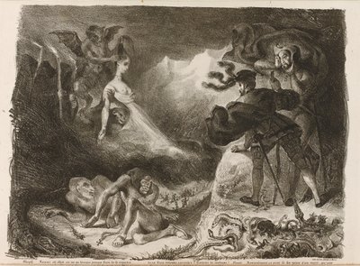 Illustrasjon til Goethes Faust, 1828 av Ferdinand Victor Eugene Delacroix