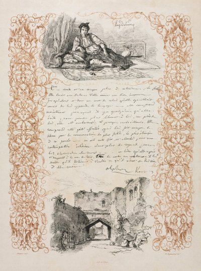 Jøde fra Alger og en gate i Alger, 1838. av Ferdinand Victor Eugene Delacroix